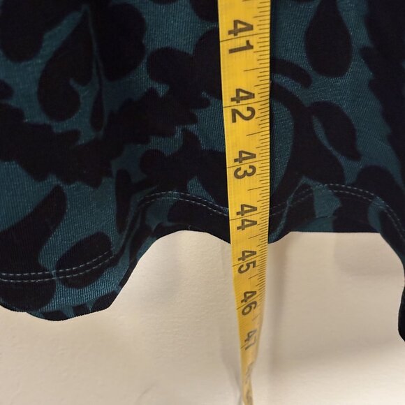 Chicos Travelers Peacock Teal Foliage Tales Midi Dress Long Sleeve - Picture 8 of 10